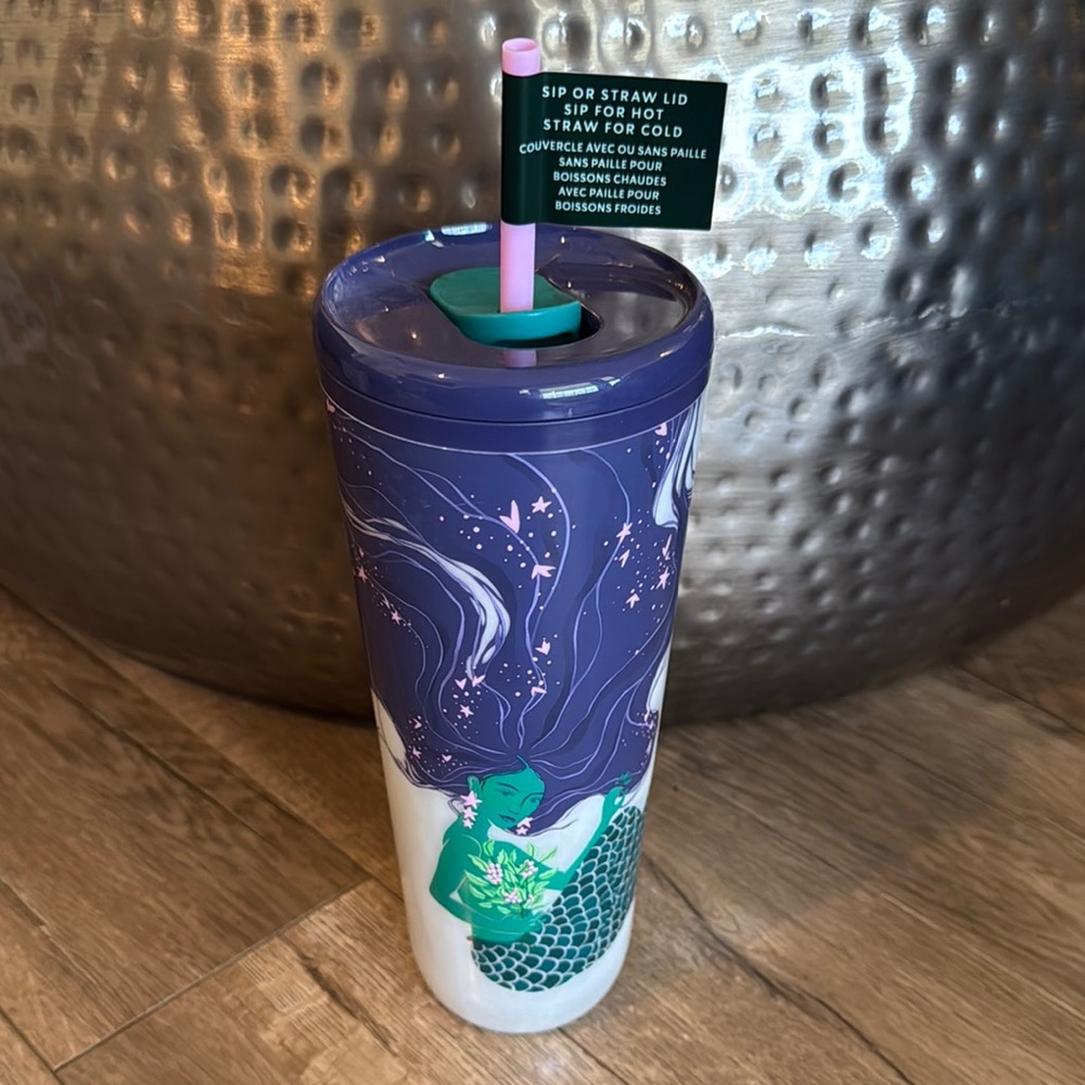 Starbucks 2025 Siren Mermaid Pearlescent Purple Venti 24oz Hot Cold Cup Tumbler
